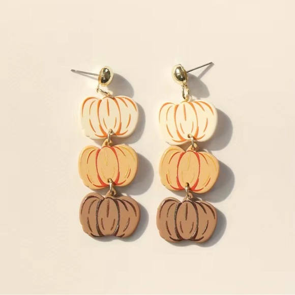 Pumpkin Dangle Earrings - Picture 3 of 6